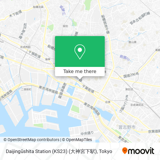 Daijingūshita Station (KS23) (大神宮下駅) map