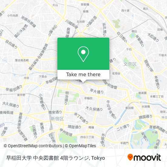 早稲田大学 中央図書館 4階ラウンジ map