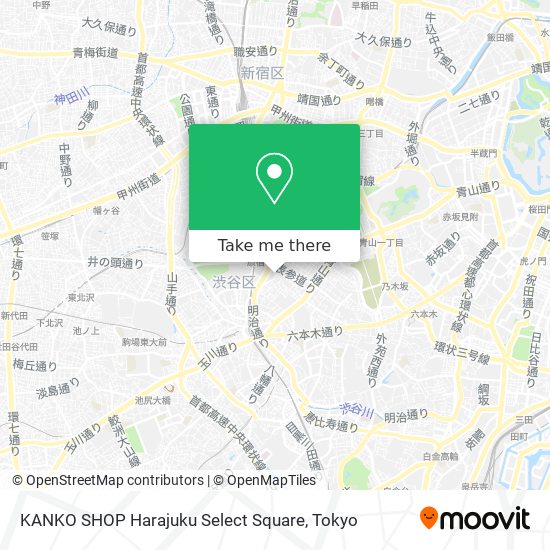 KANKO SHOP Harajuku Select Square map