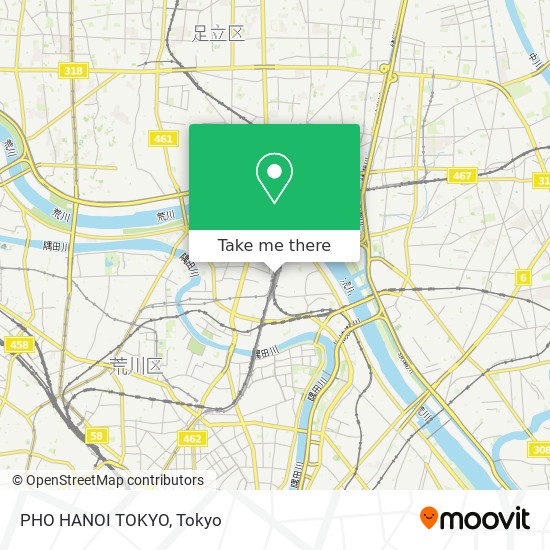 PHO HANOI TOKYO map