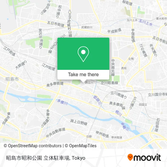 昭島市昭和公園 立体駐車場 map