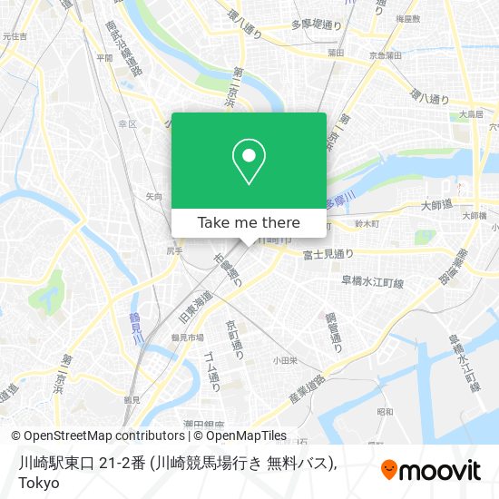 川崎駅東口 21-2番 (川崎競馬場行き 無料バス) map