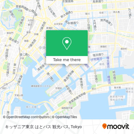 キッザニア東京 はとバス 観光バス map