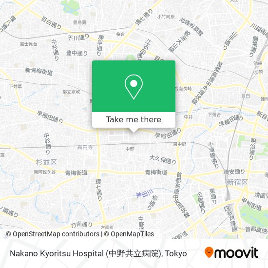 Nakano Kyoritsu Hospital (中野共立病院) map