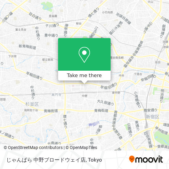 じゃんぱら 中野ブロードウェイ店 map