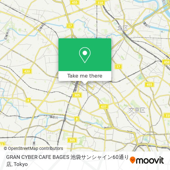 GRAN CYBER CAFE BAGES 池袋サンシャイン60通り店 map