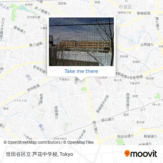 Setagaya Ward Ashiba Junior High School map