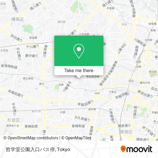 哲学堂公園入口バス停 map