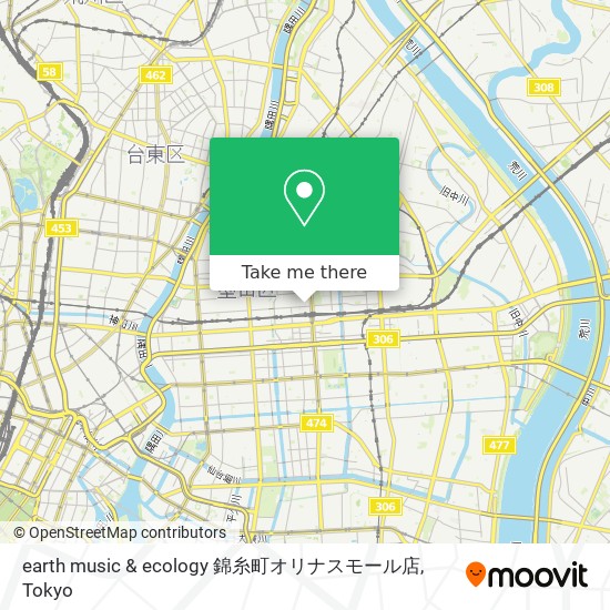 怎樣搭巴士或地鐵去墨田区的earth Music Ecology 錦糸町オリナスモール店 Moovit