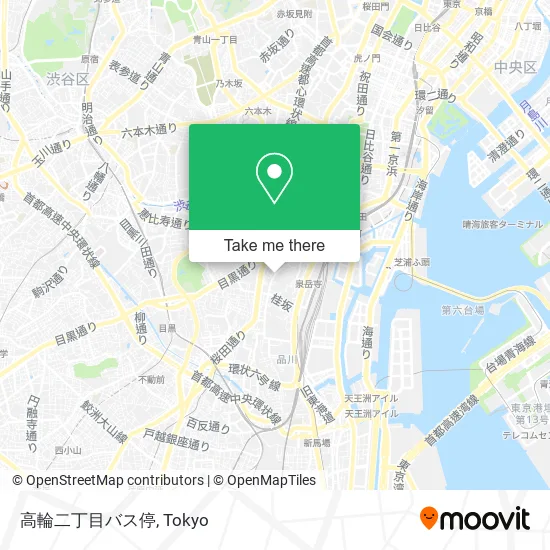 Takanawa 2-Chome Bus Stop map