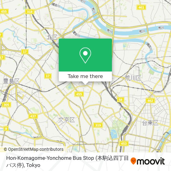 Hon-Komagome-Yonchome Bus Stop (本駒込四丁目バス停) map