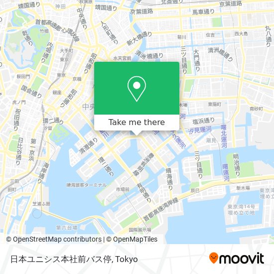 日本ユニシス本社前バス停 map