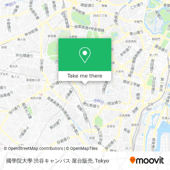 Kokugakuin University Shibuya Campus Food Stall map