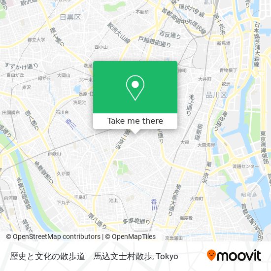 歴史と文化の散歩道　馬込文士村散歩 map