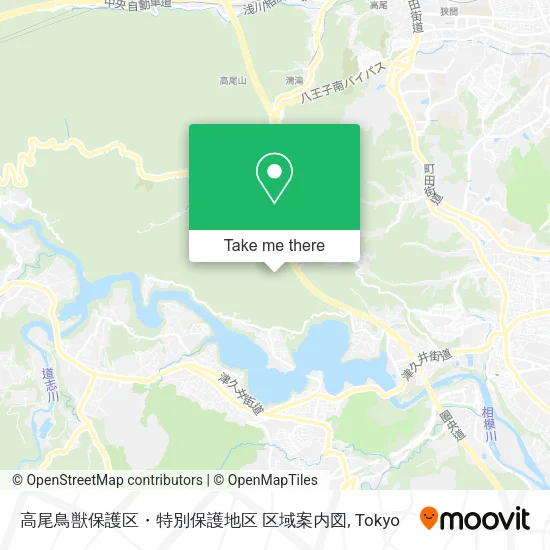 高尾鳥獣保護区・特別保護地区 区域案内図 map