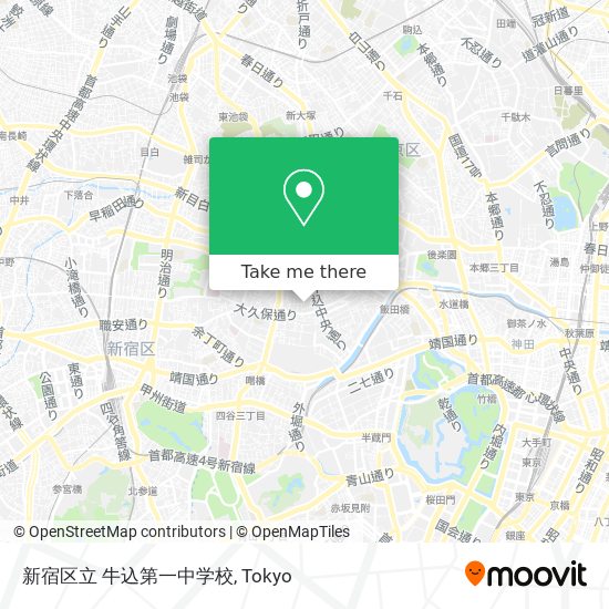 新宿区立 牛込第一中学校 map