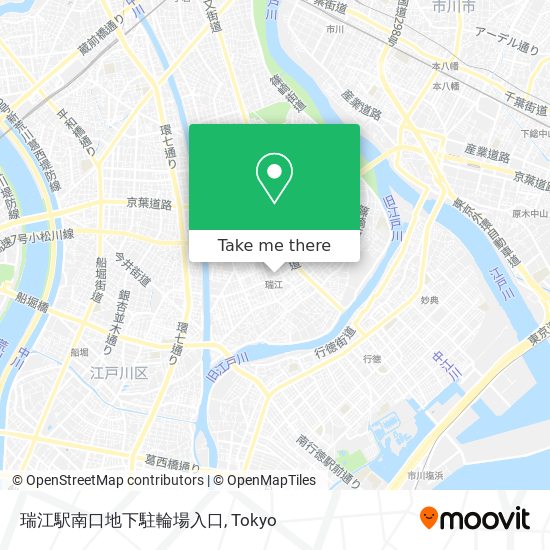 瑞江駅南口地下駐輪場入口 map