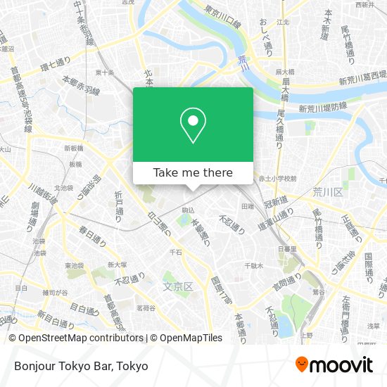 Bonjour Tokyo Bar map