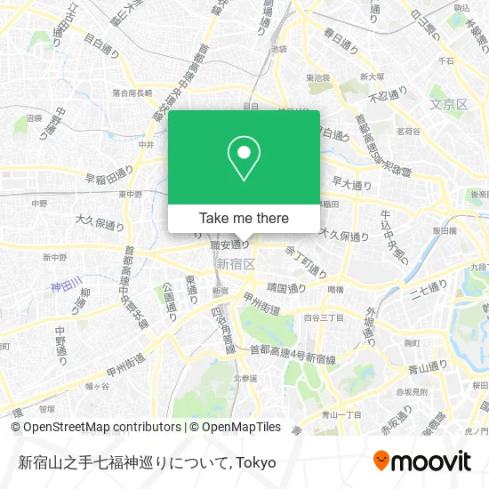 新宿山之手七福神巡りについて map