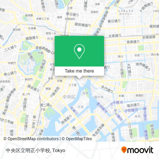 中央区立明正小学校 map