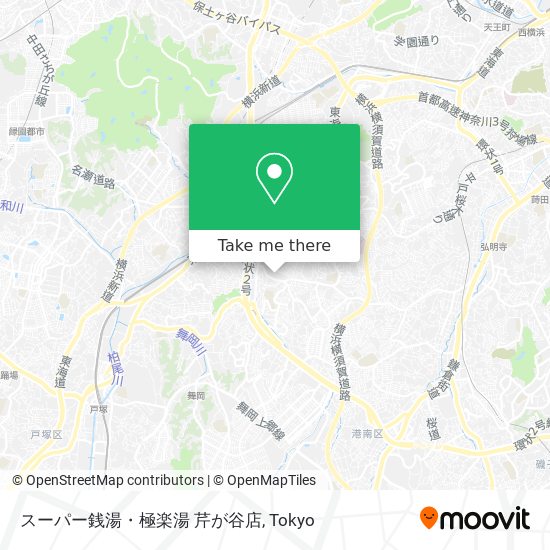 スーパー銭湯・極楽湯 芹が谷店 map