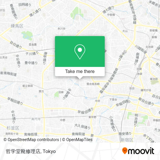哲学堂靴修理店 map