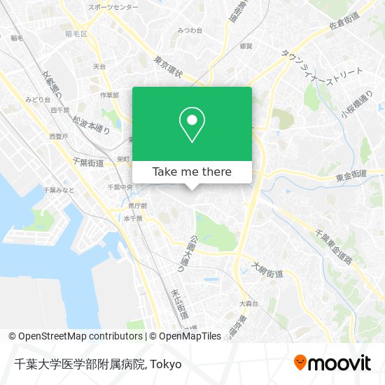 千葉大学医学部附属病院 map