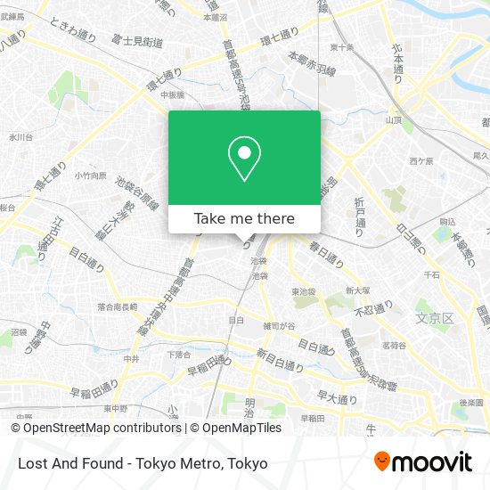 Lost And Found - Tokyo Metro map