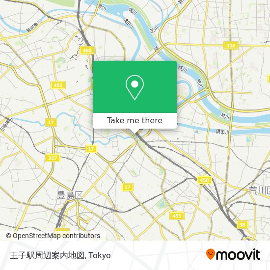 王子駅周辺案内地図 map