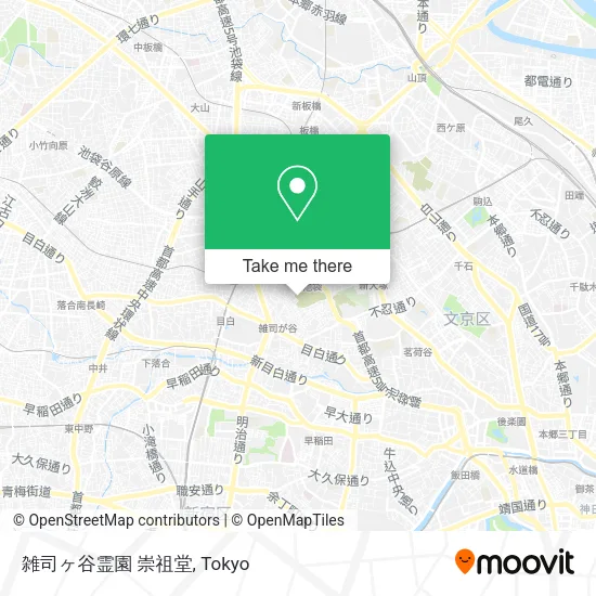 Zoshigaya Cemetery Ancestral Hall map