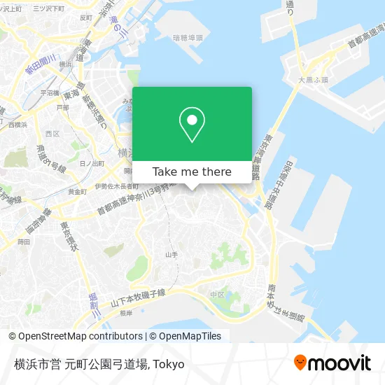 Yokohama City Motomachi Park Archery Range map