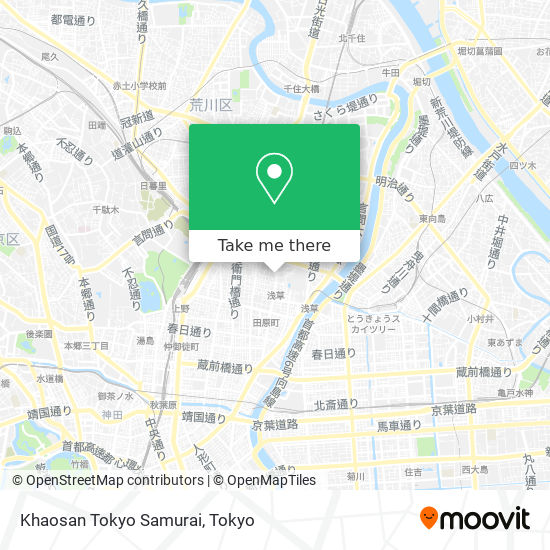 Khaosan Tokyo Samurai map