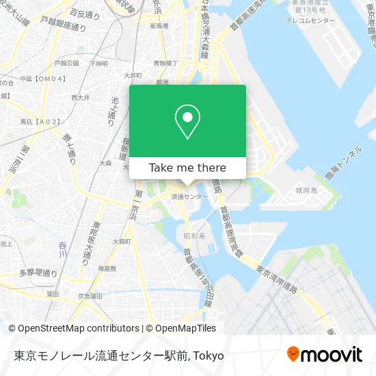 Tokyo Monorail Distribution Center Station Front map