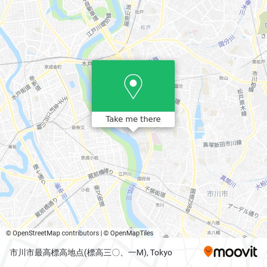 市川市最高標高地点(標高三〇、一M) map