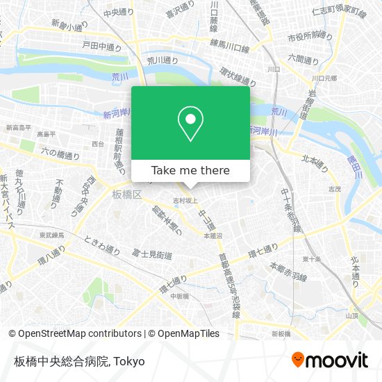 板橋中央総合病院 map