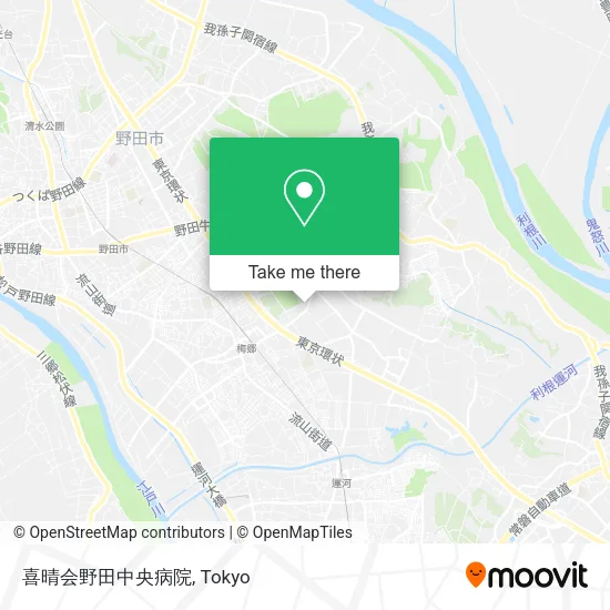 喜晴会野田中央病院 map
