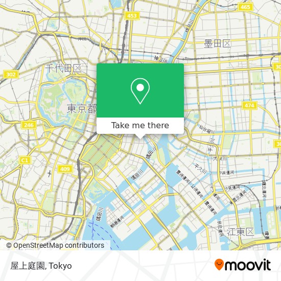 怎樣搭巴士去中央区的屋上庭園 Moovit