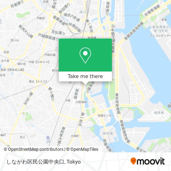 しながわ区民公園中央口 map