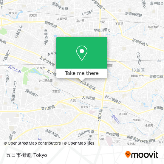 怎樣搭巴士去杉並区的五日市街道 Moovit