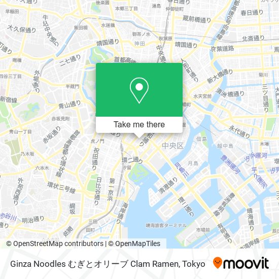 Ginza Noodles むぎとオリーブ Clam Ramen map