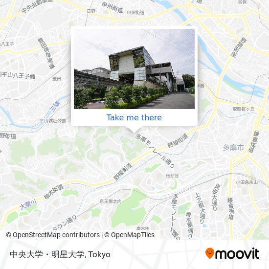 中央大学・明星大学 map