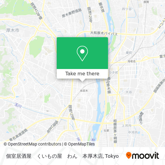 How To Get To 個室居酒屋 くいもの屋 わん 本厚木店 In Tokyo By Metro Or Bus Moovit