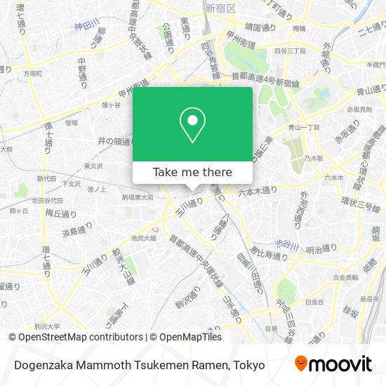 Dogenzaka Mammoth Tsukemen Ramen map