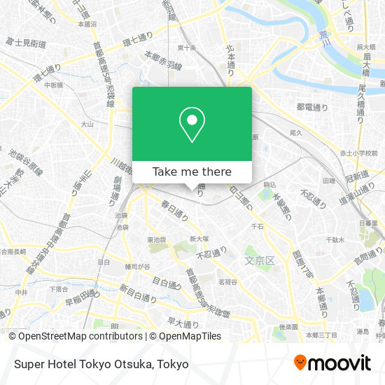 Super Hotel Tokyo Otsuka map
