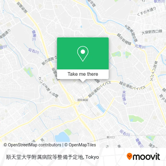 順天堂大学附属病院等整備予定地 map