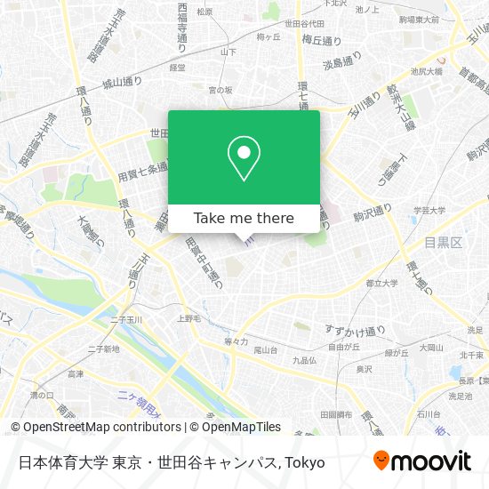 日本体育大学 東京・世田谷キャンパス map