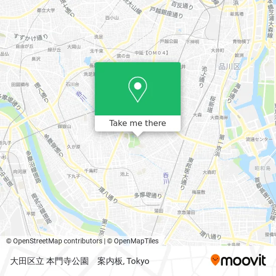 大田区立 本門寺公園　案内板 map