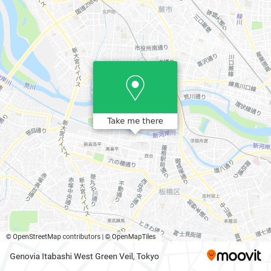 Genovia Itabashi West Green Veil map