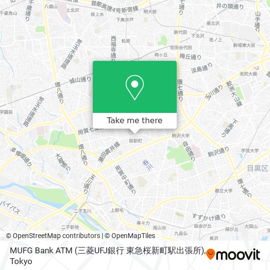MUFG Bank ATM (三菱UFJ銀行 東急桜新町駅出張所) map