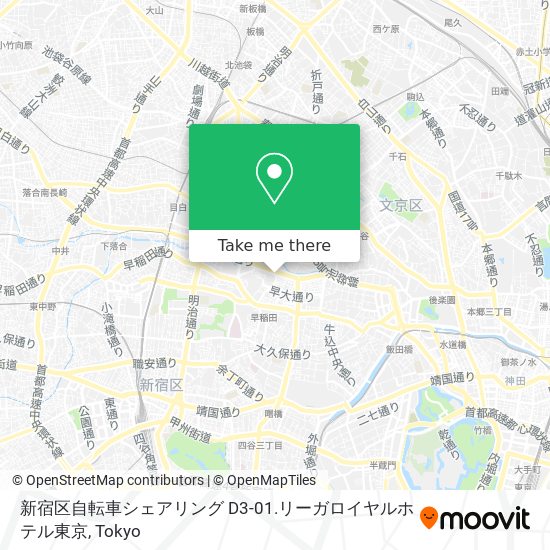 新宿区自転車シェアリング D3-01.リーガロイヤルホテル東京 map
